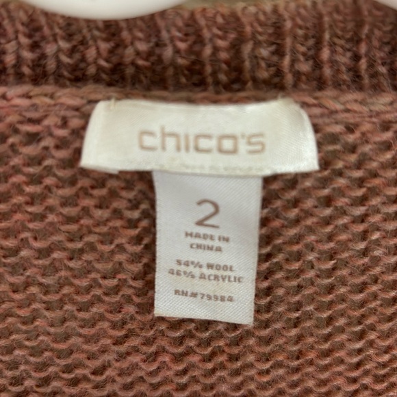 Chicos Wool Blend Fall One Snap Cardigan Sweater Size 2(12) - Picture 10 of 15